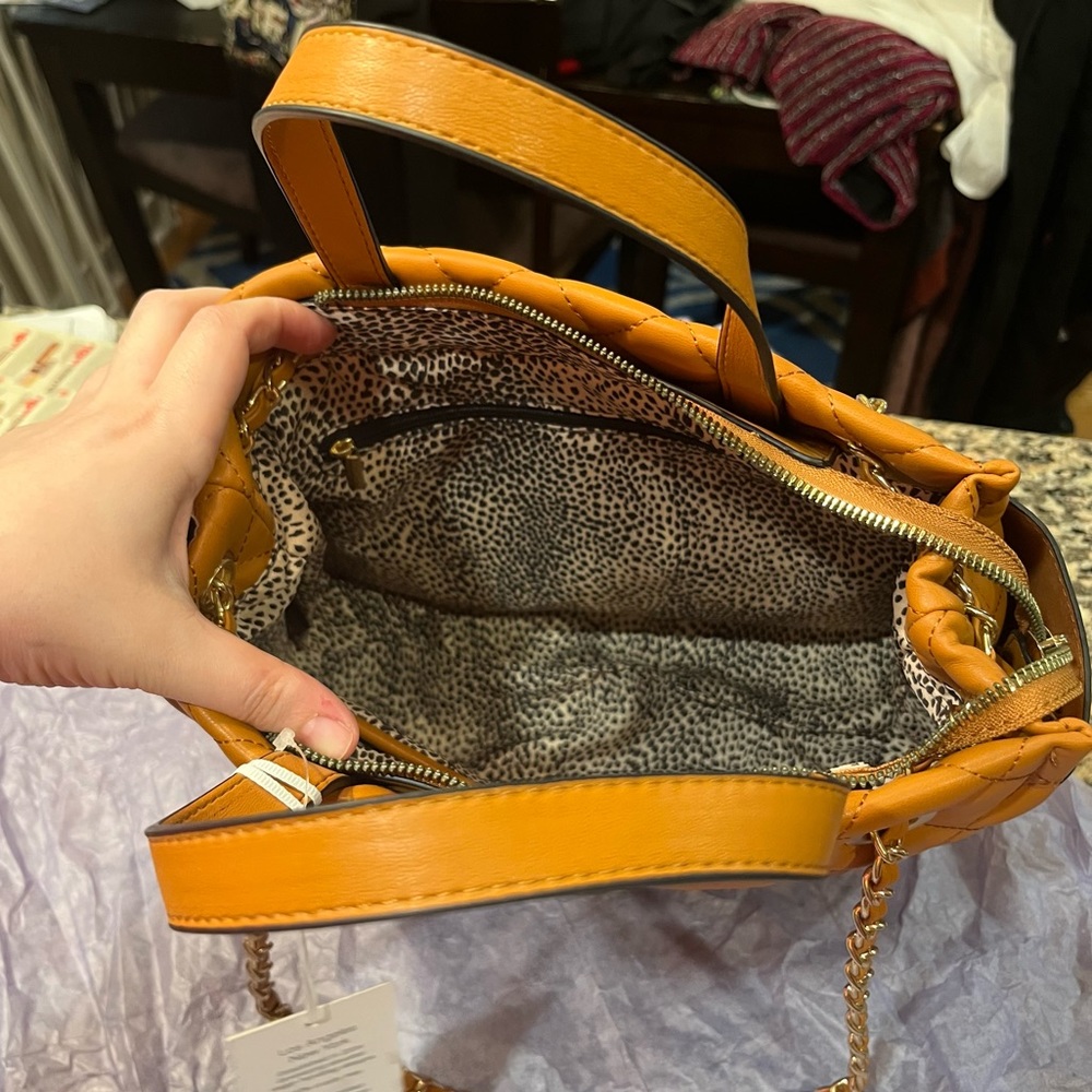 NWT Alyssa 100% Gold HW Brown Vegan Leather Tote! - Picture 6 of 9